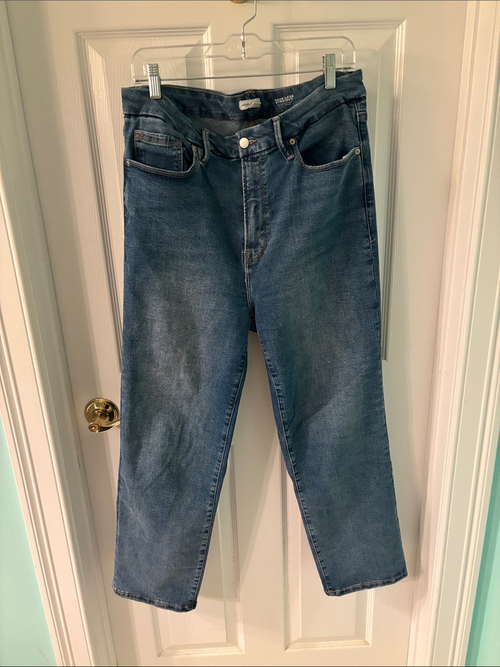 Good American good Straight Legs 14-18 Blue Denim Jeans